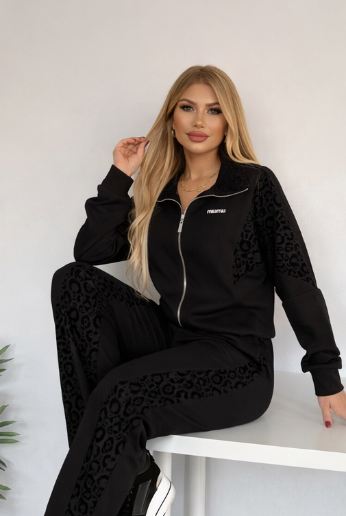 Midnight Leopard Lounge Set