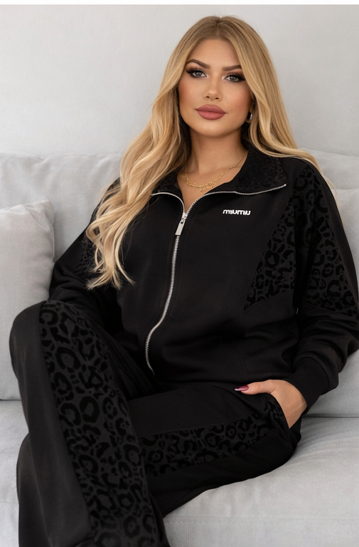 Midnight Leopard Lounge Set