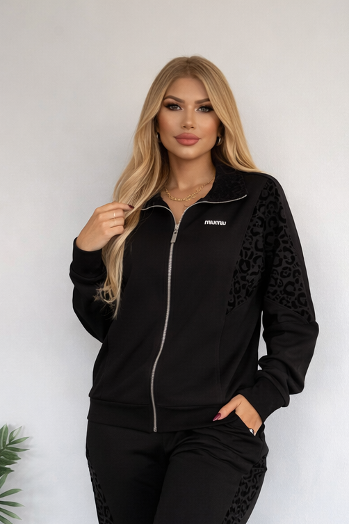 Midnight Leopard Lounge Set